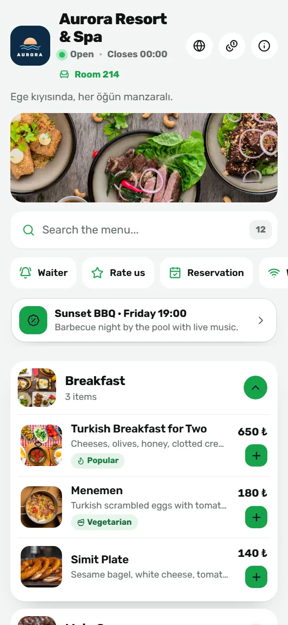Kompakt QR menü tasarımı