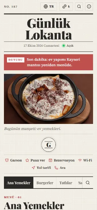 Gazete QR menü tasarımı